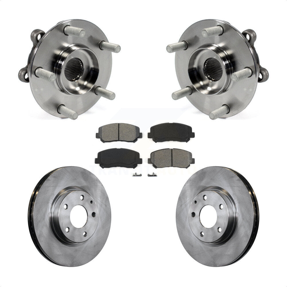 Hub Bearing Assembly Disc Brake Rotor And Pad Front Kit For 2013-2015 Mazda CX-5