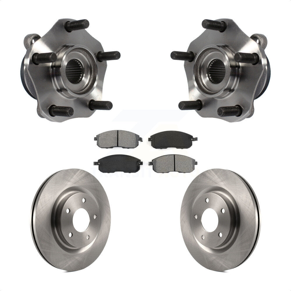 Hub Bearing Brake Rotor & Pad Front Kit For 2017-2019 Nissan Sentra Turbocharged