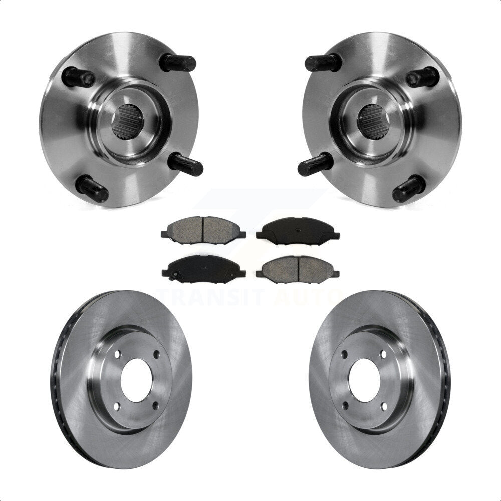 Hub Bearing Assembly Brake Rotor Pad Front Kit For 2008 Nissan Versa 4-Wheel ABS