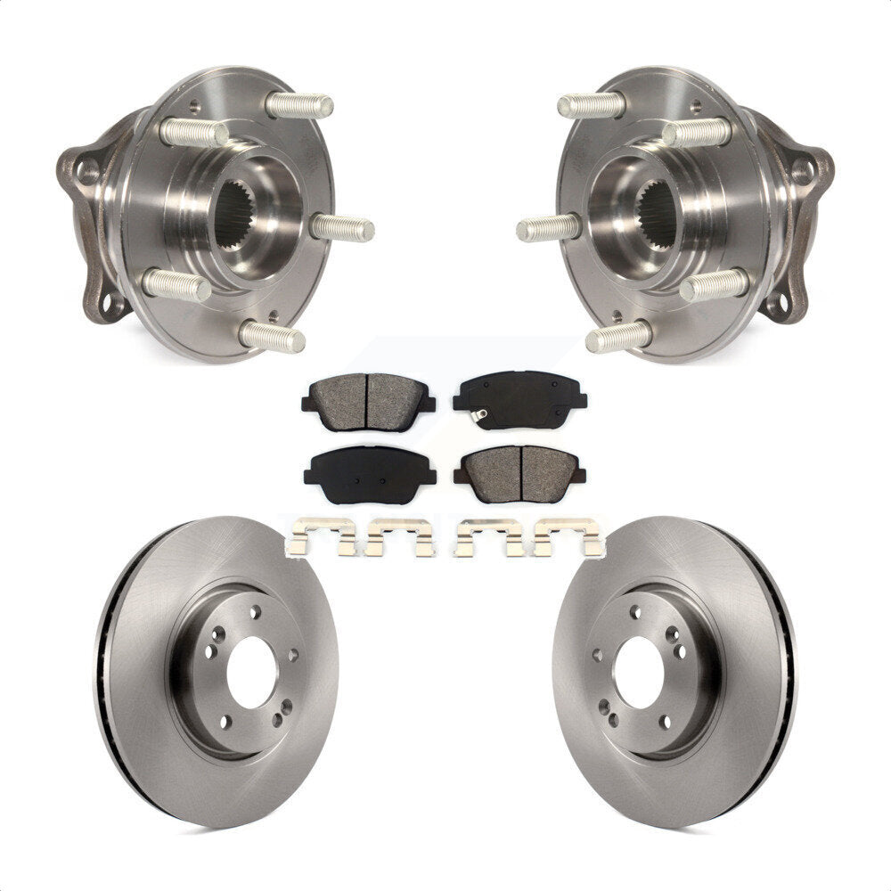 Hub Bearing Assembly Disc Brake Rotors And Pads Front Kit For Hyundai Sonata