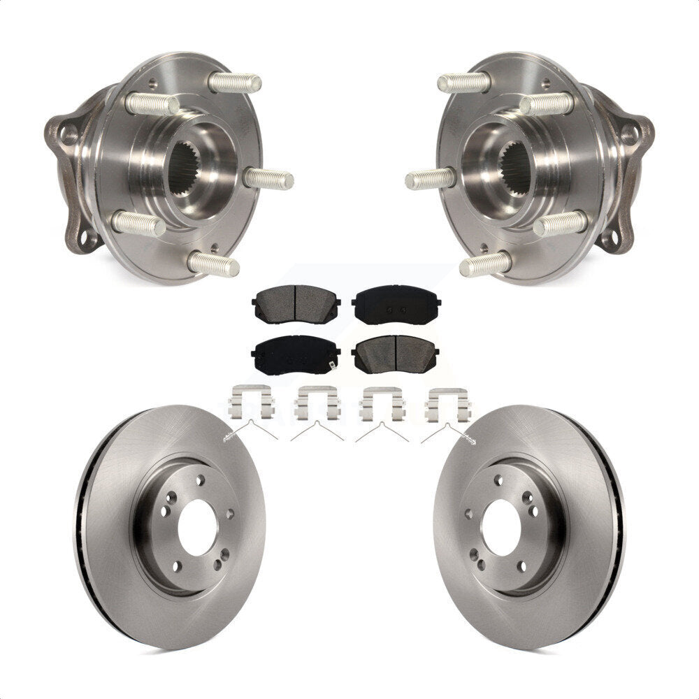 Hub Bearing Assembly Disc Brake Rotors And Pads Front Kit For Hyundai Sonata