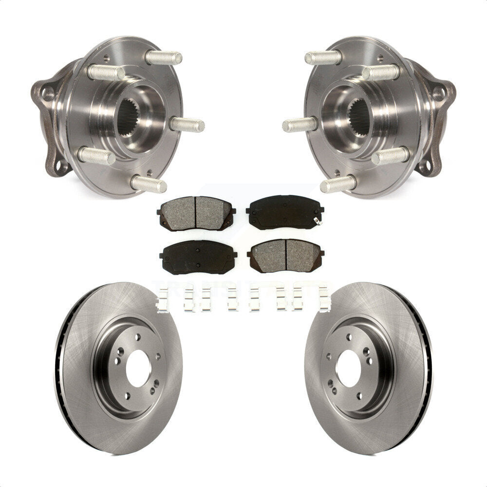 Hub Bearing Disc Brake Rotor Pad Front Kit For Hyundai Tucson Sonata Kia Cadenza