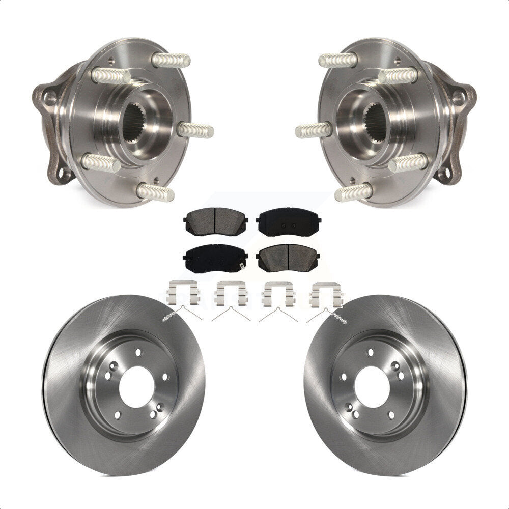 Hub Bearing Assembly Brake Rotor And Pad Front Kit For Hyundai Sonata Kia Optima
