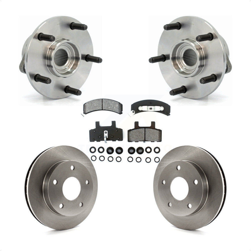 Hub Bearing Assembly Disc Brake Rotors And Pads Front Kit For Dodge Ram 1500
