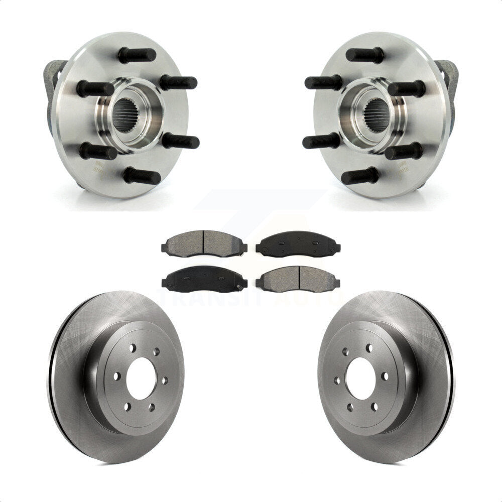 Hub Bearing Disc Brake Rotor Pad Front Kit For Dodge Dakota 4WD with 2-Wheel ABS
