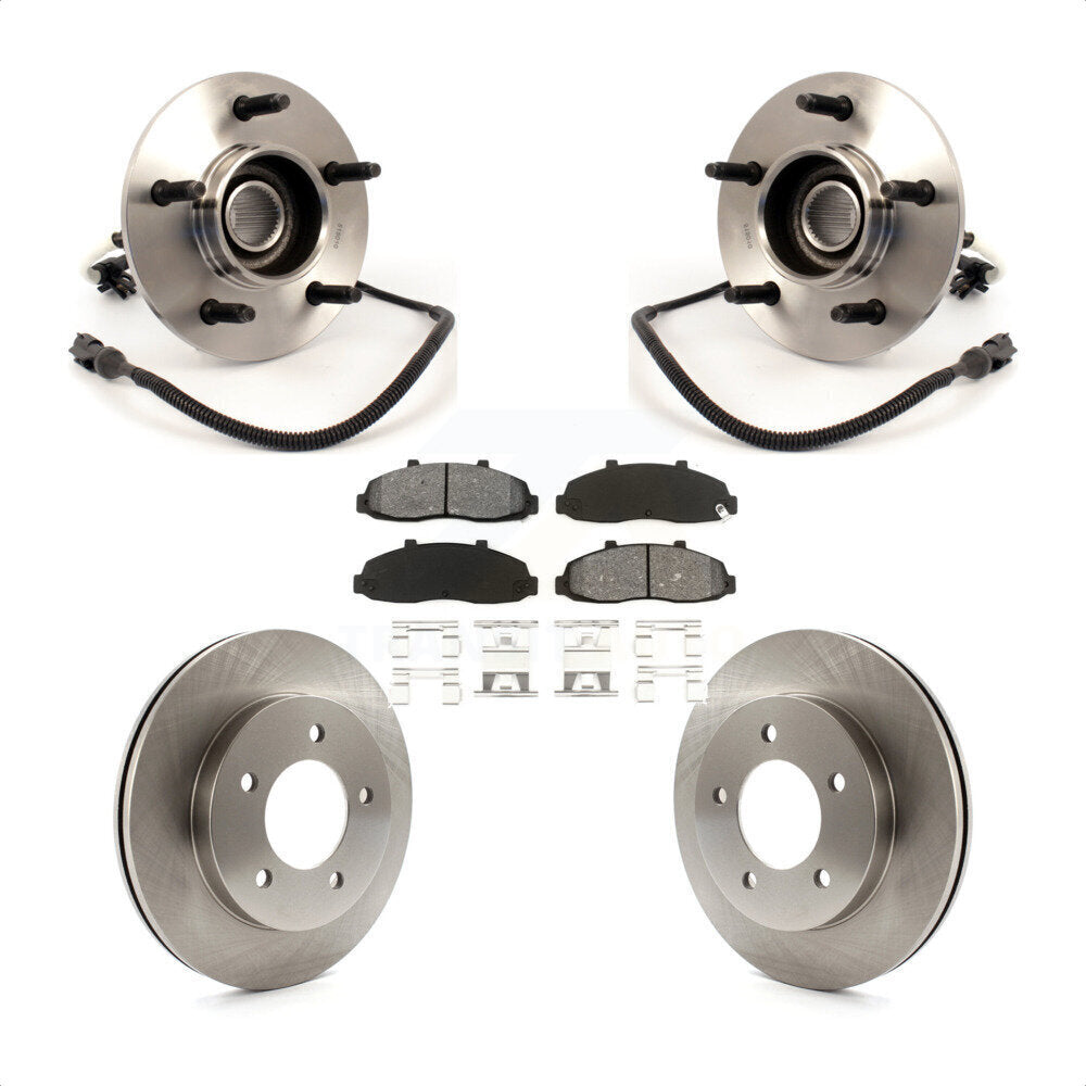 Hub Bearing Disc Brake Rotor & Pad Front Kit For Ford F-150 4WD with 4-Wheel ABS