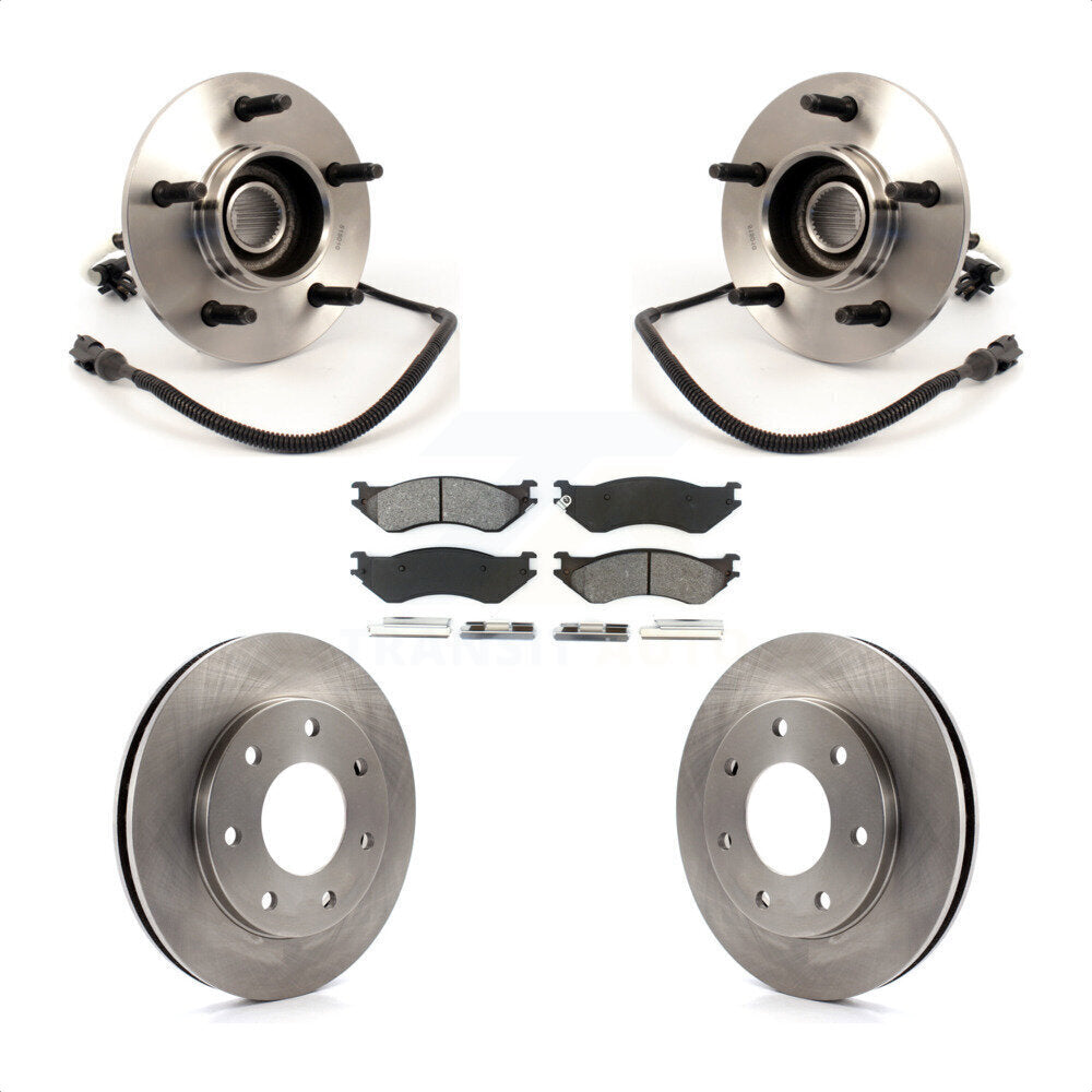 Hub Bearing Brake Rotor & Pad Front Kit For 1999 Ford F-150 4WD with 4-Wheel ABS