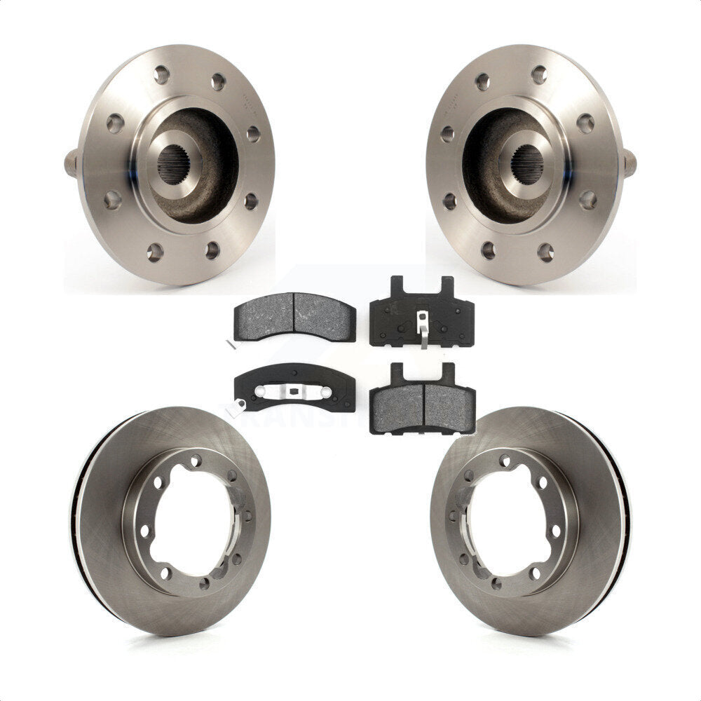 Hub Bearing Brake Rotor Pad Front Kit For 99 Dodge Ram 2500 4WD with 2-Wheel ABS
