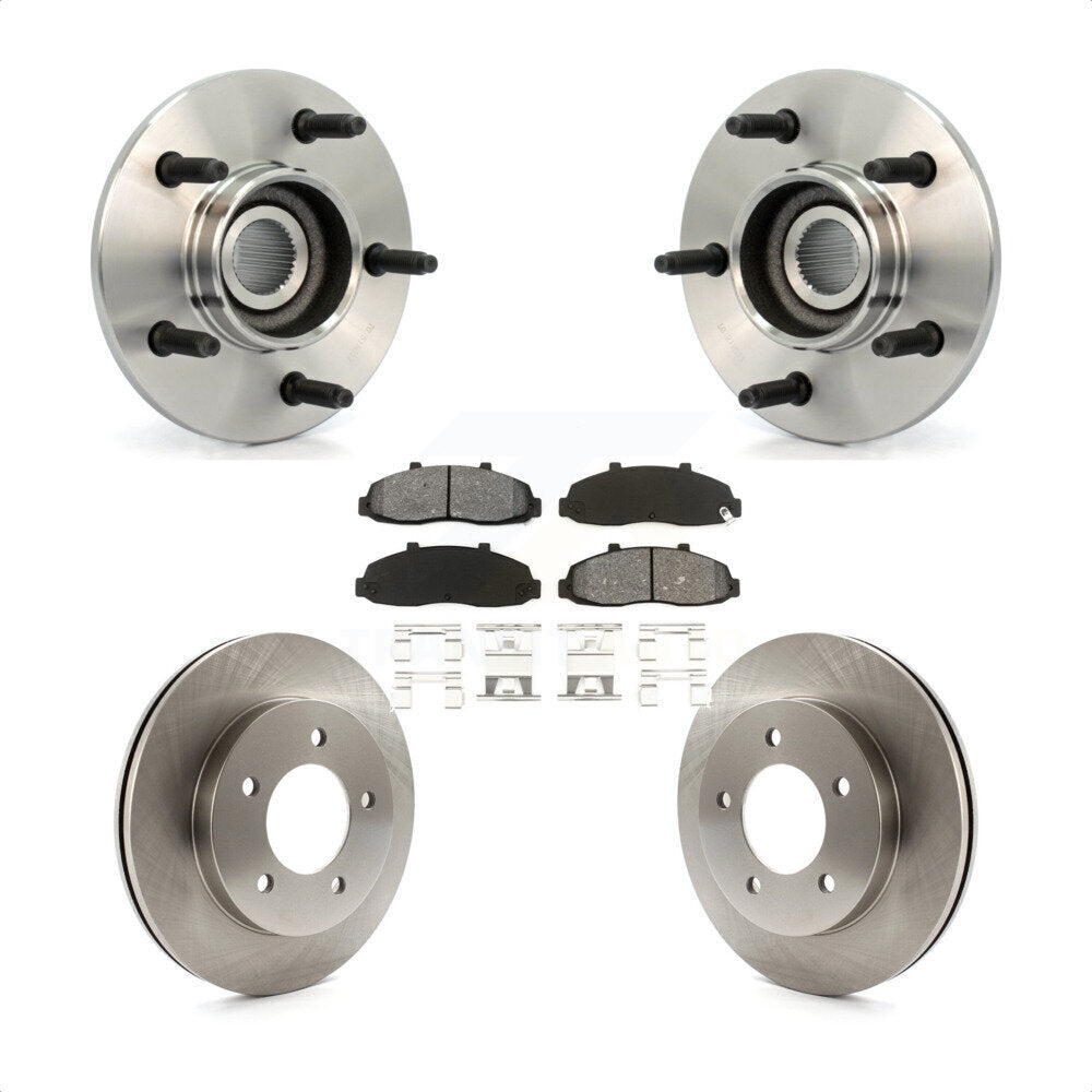 Hub Bearing Disc Brake Rotor & Pad Front Kit For Ford F-150 4WD with 2-Wheel ABS