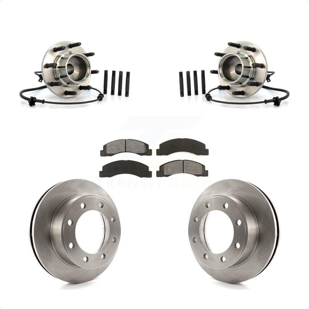 Hub Bearing Assembly Brake Rotor Pads Front Kit For 2001-2005 Ford Excursion 4WD