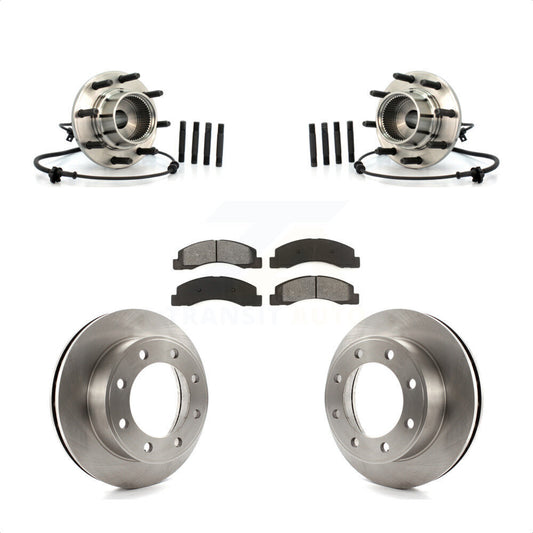 Hub Bearing Assembly Brake Rotor Pads Front Kit For 2001-2005 Ford Excursion 4WD
