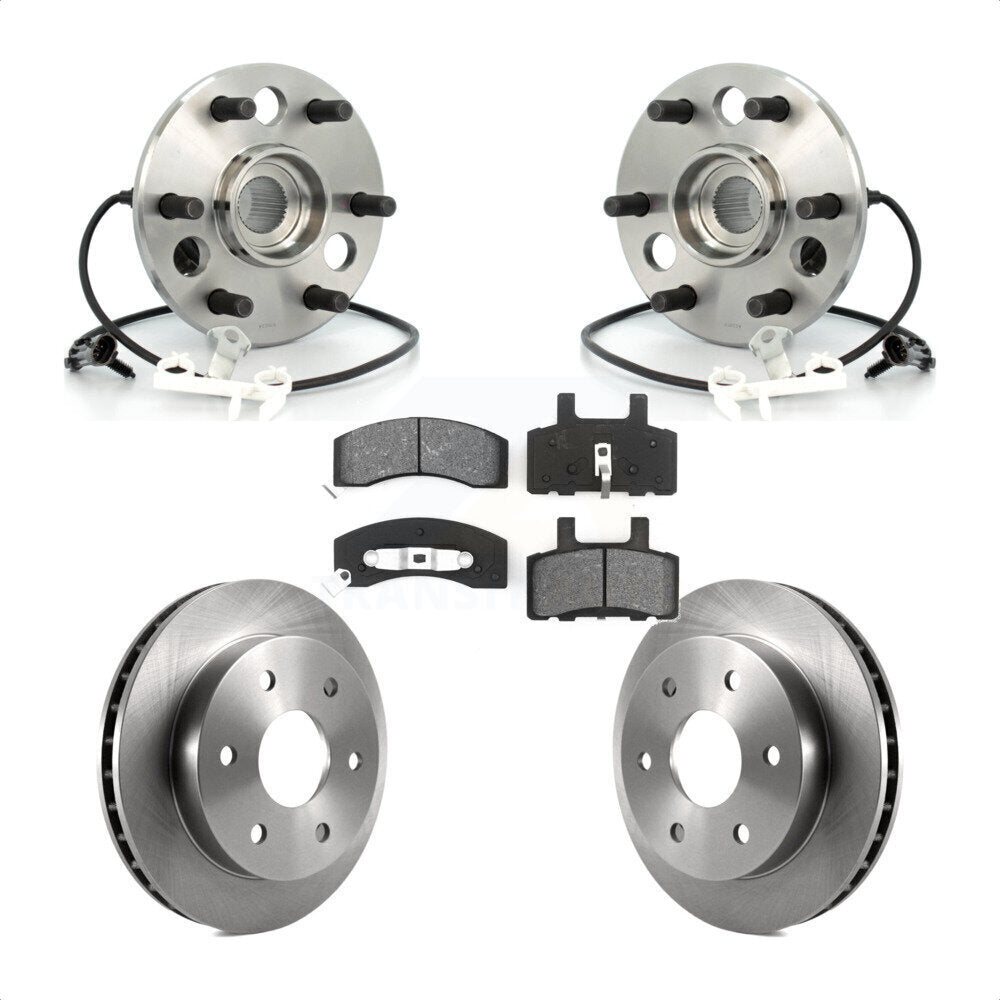Hub Bearing Disc Brake Rotor & Pad Front Kit For Chevrolet GMC Tahoe Yukon K2500