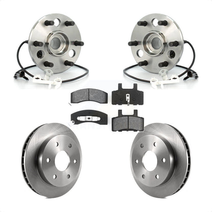 Hub Bearing Disc Brake Rotor & Pad Front Kit For Chevrolet GMC Tahoe Yukon K2500