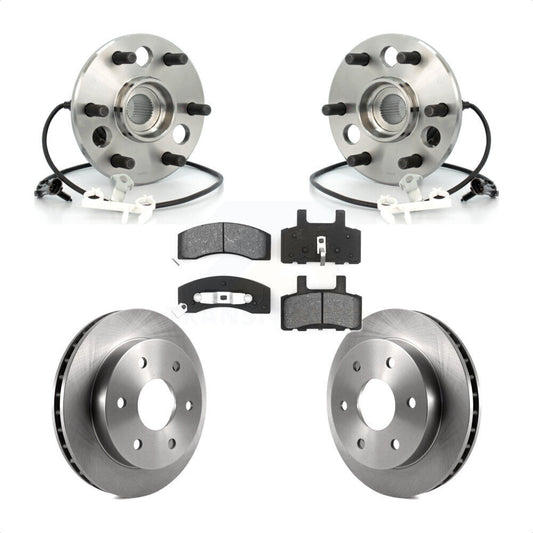Hub Bearing Disc Brake Rotor & Pad Front Kit For Chevrolet GMC Tahoe Yukon K2500