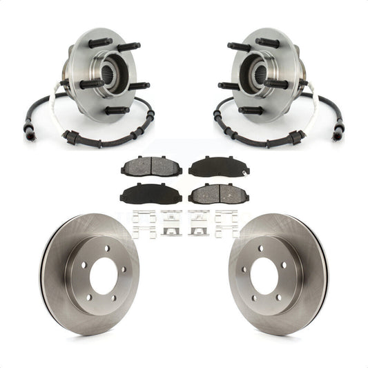 Hub Bearing Assembly Disc Brake Rotor And Pads Front Kit For Ford F-150 Heritage