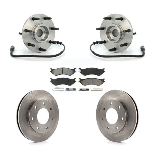 Hub Bearing Assembly Brake Rotor And Pad Front Kit For Ford F-150 F-250 Heritage
