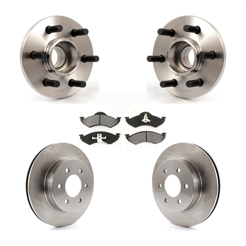 Hub Bearing Assembly Brake Rotor And Pad Front Kit For 1999 Dodge Dakota Durango