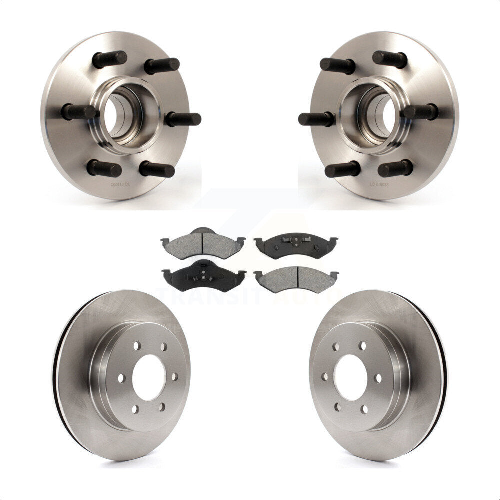 Hub Bearing Disc Brake Rotor & Pads Front Kit For 2000-2002 Dodge Dakota Durango