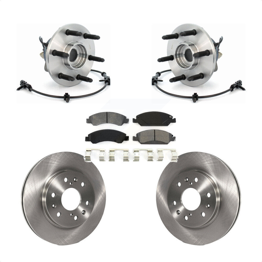 Hub Bearing Brake Rotor & Pads Front Kit For Chevrolet GMC Silverado 1500 Sierra