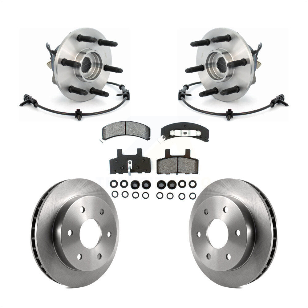 Hub Bearing Brake Rotor Pads Front Kit For 00 Chevrolet Tahoe 4WD with 5.3L/4.8L