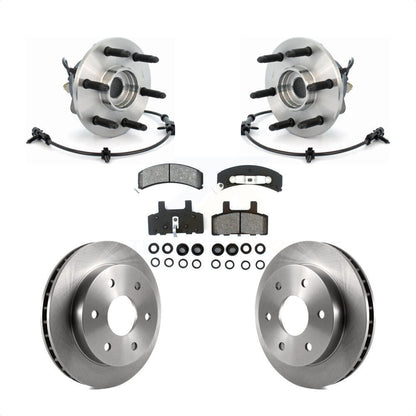 Hub Bearing Brake Rotor Pads Front Kit For 00 Chevrolet Tahoe 4WD with 5.3L/4.8L