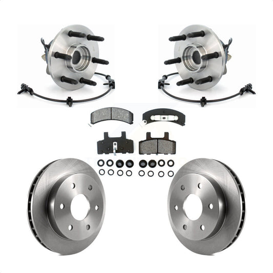 Hub Bearing Brake Rotor Pads Front Kit For 00 Chevrolet Tahoe 4WD with 5.3L/4.8L