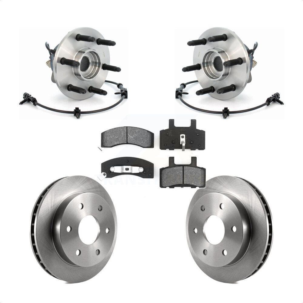 Hub Bearing Brake Rotor Pads Front Kit For 00 Chevrolet Tahoe 4WD with 5.3L/4.8L