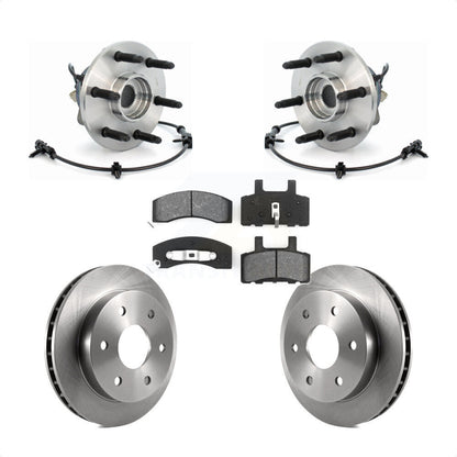 Hub Bearing Brake Rotor Pads Front Kit For 00 Chevrolet Tahoe 4WD with 5.3L/4.8L