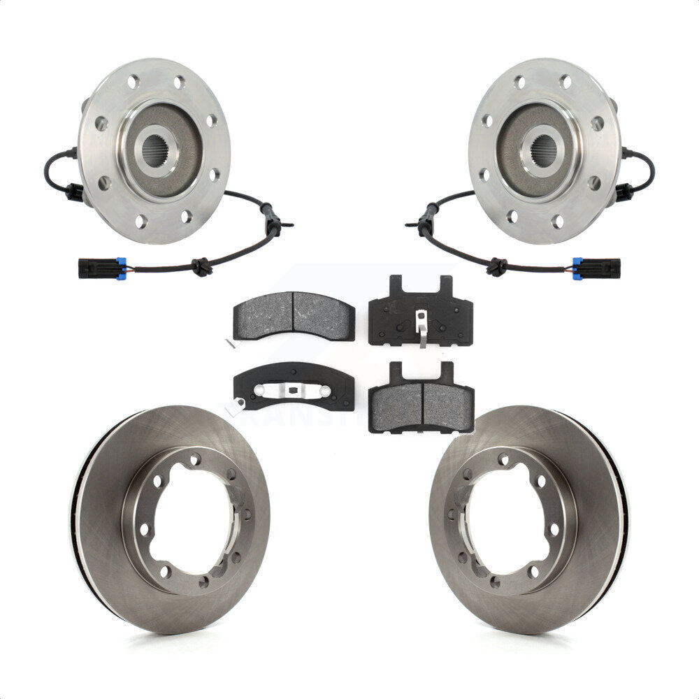 Hub Bearing Assembly Disc Brake Rotor And Pads Front Kit For K3500 Chevrolet GMC