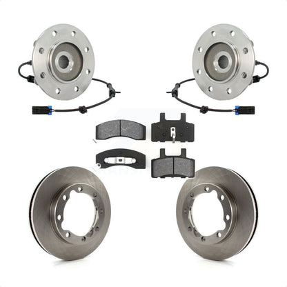 Hub Bearing Assembly Disc Brake Rotor And Pads Front Kit For K3500 Chevrolet GMC