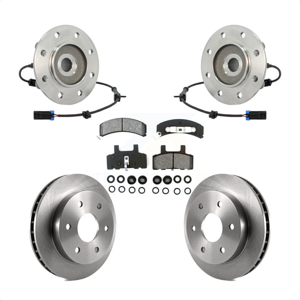 Hub Bearing Assembly Brake Rotor And Pad Front Kit For K1500 Chevrolet GMC Yukon