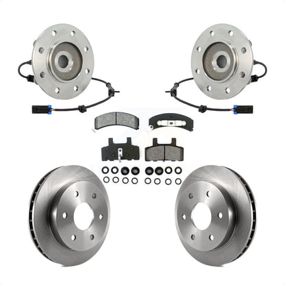 Hub Bearing Assembly Brake Rotor And Pad Front Kit For K1500 Chevrolet GMC Yukon