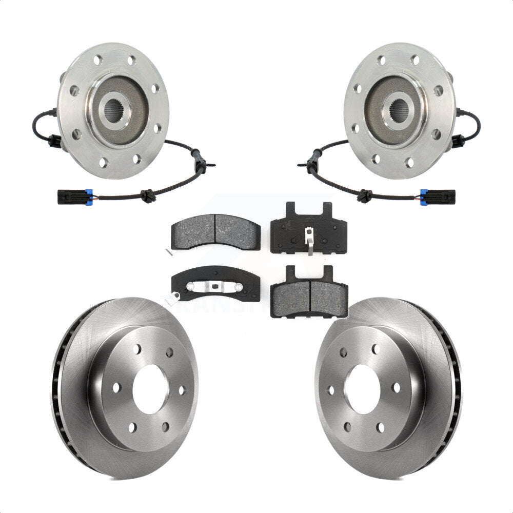 Hub Bearing Assembly Brake Rotor And Pad Front Kit For GMC Yukon Chevrolet Tahoe