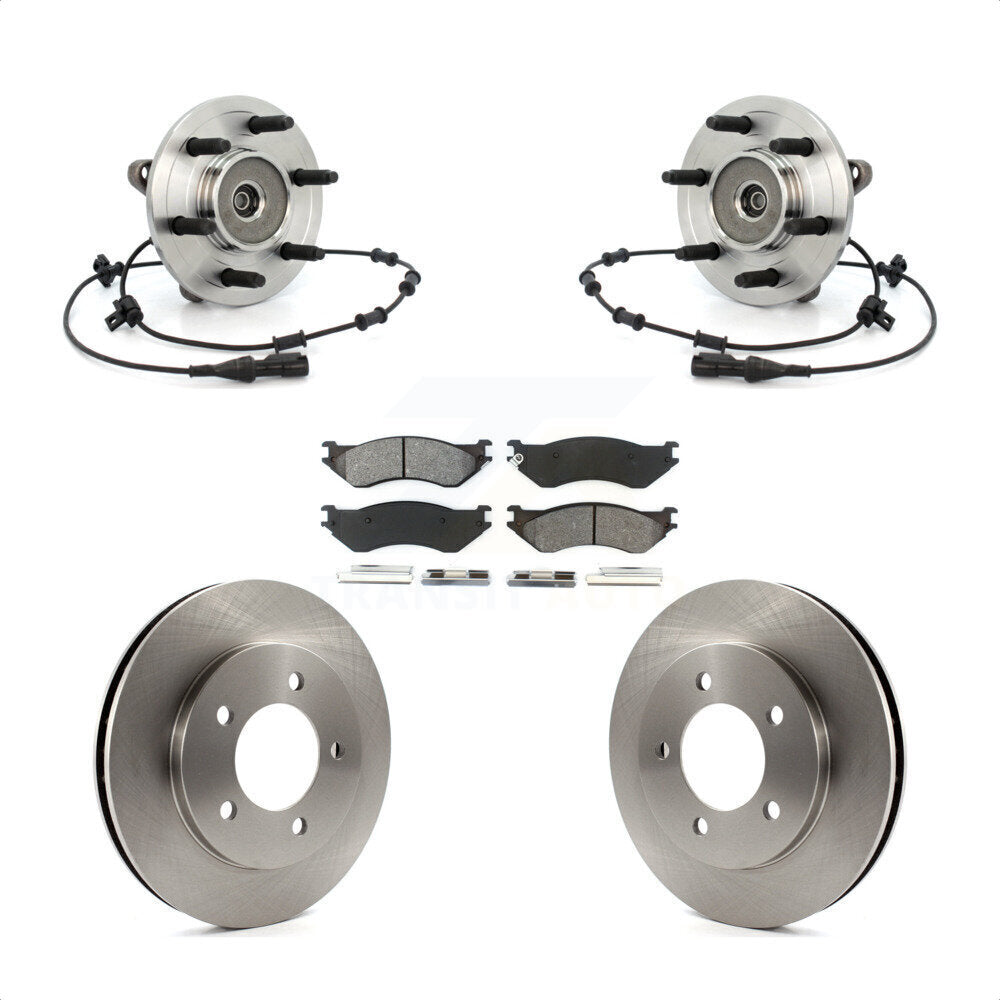 Hub Bearing Disc Brake Rotor Pad Front Kit For Ford Expedition Lincoln Navigator