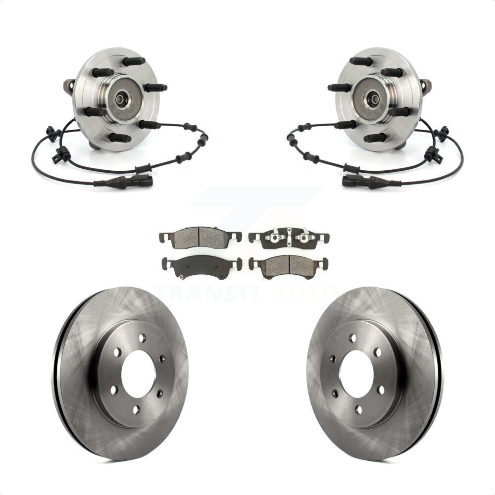 Hub Bearing Disc Brake Rotor Pad Front Kit For Ford Expedition Lincoln Navigator