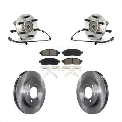Hub Bearing Assembly Disc Brake Rotors And Pads Front Kit For Ford F-150 4WD
