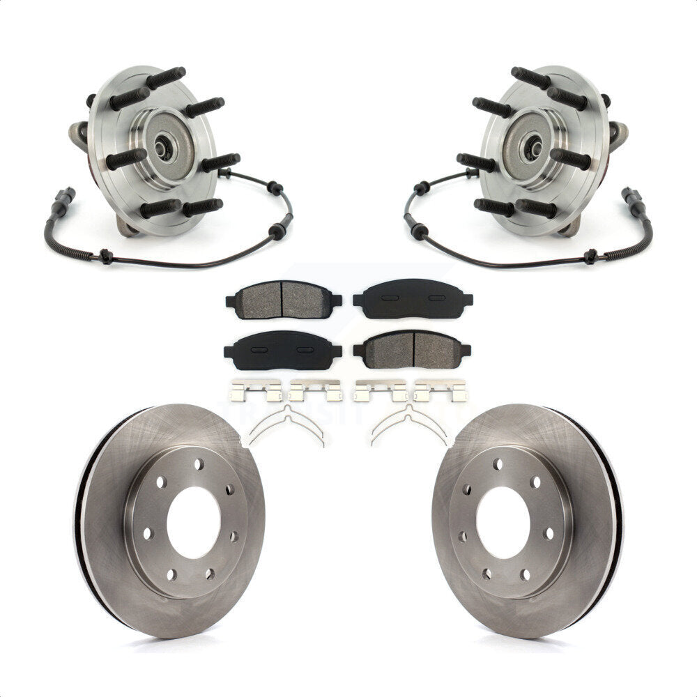 Hub Bearing Assembly Disc Brake Rotor And Pads Front Kit For 2004 Ford F-150 4WD