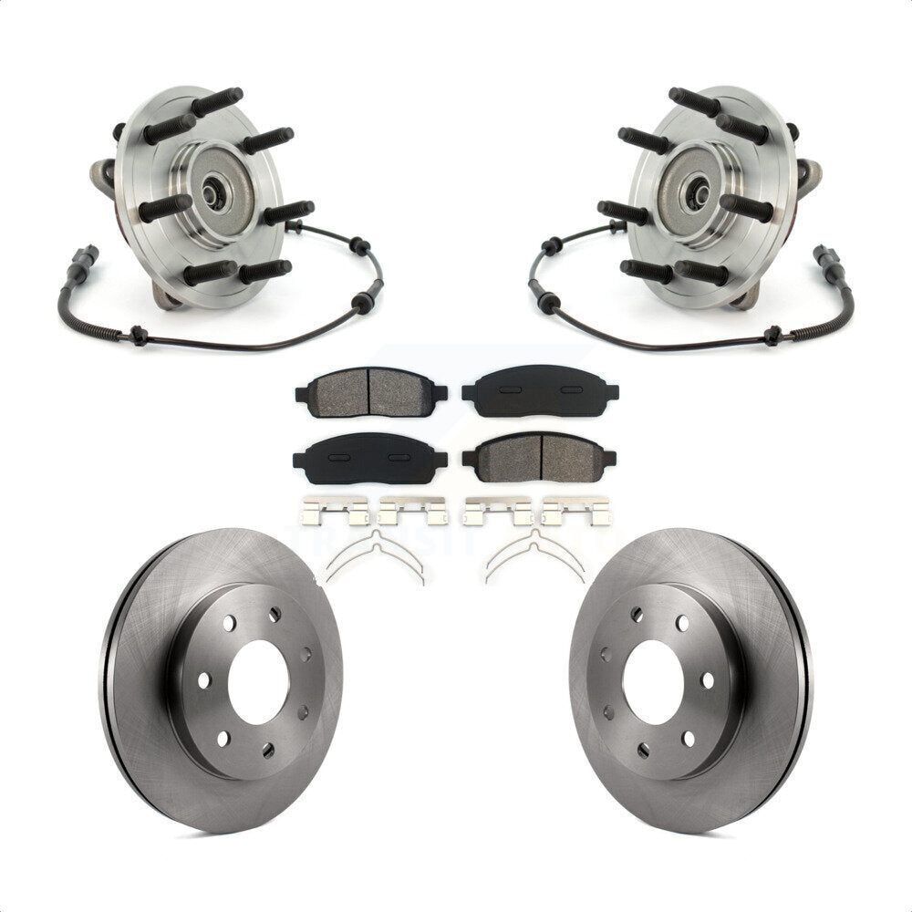 Hub Bearing Assembly Disc Brake Rotors And Pads Front Kit For Ford F-150 4WD