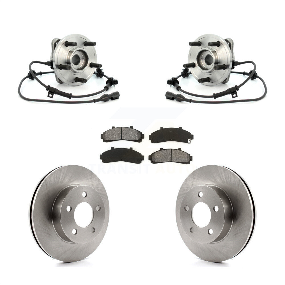 Hub Bearing Disc Brake Rotor Pad Front Kit For Ford Explorer Mercury Mountaineer