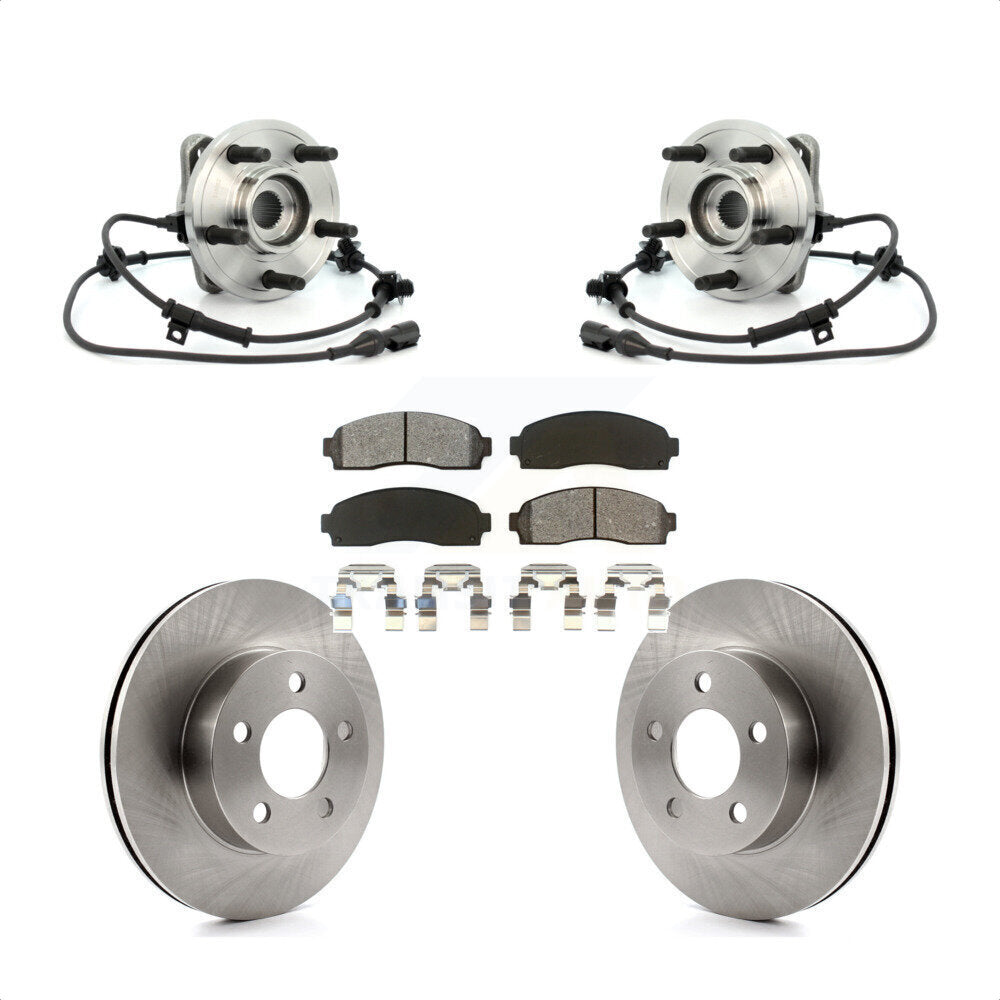 Hub Bearing Assembly Disc Brake Rotor And Pad Front Kit For 2003 Ford Ranger 4WD