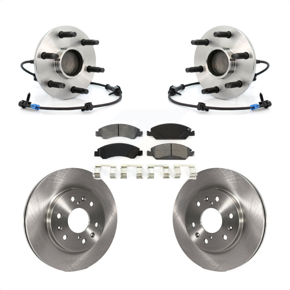 Hub Bearing Brake Rotor & Pads Front Kit For Chevrolet GMC Silverado 1500 Sierra