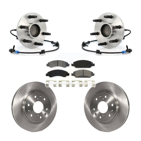 Hub Bearing Brake Rotor & Pads Front Kit For Chevrolet GMC Silverado 1500 Sierra