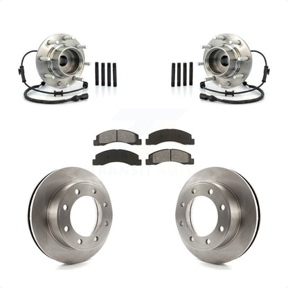 Hub Bearing Assembly Brake Rotor Pads Front Kit For 2001-2005 Ford Excursion 4WD