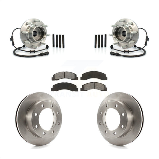 Hub Bearing Assembly Brake Rotor Pads Front Kit For 2001-2005 Ford Excursion 4WD
