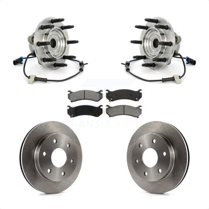 Hub Bearing Brake Rotor & Pads Front Kit For Chevrolet Silverado 1500 GMC Sierra