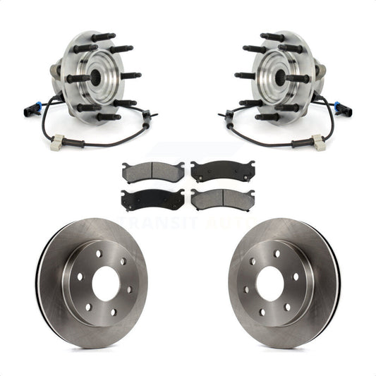 Hub Bearing Brake Rotor & Pads Front Kit For Chevrolet Silverado 1500 GMC Sierra