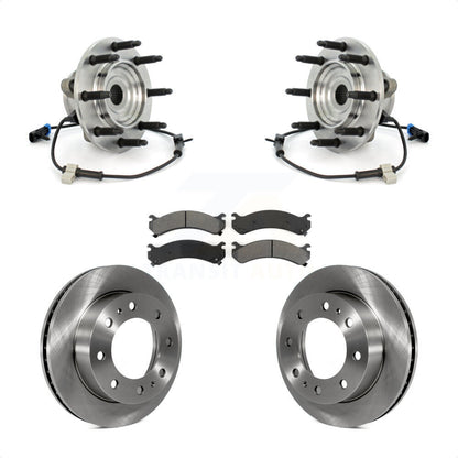 Hub Bearing Brake Rotor Pad Front Kit For GMC Chevrolet Sierra 2500 HD Silverado