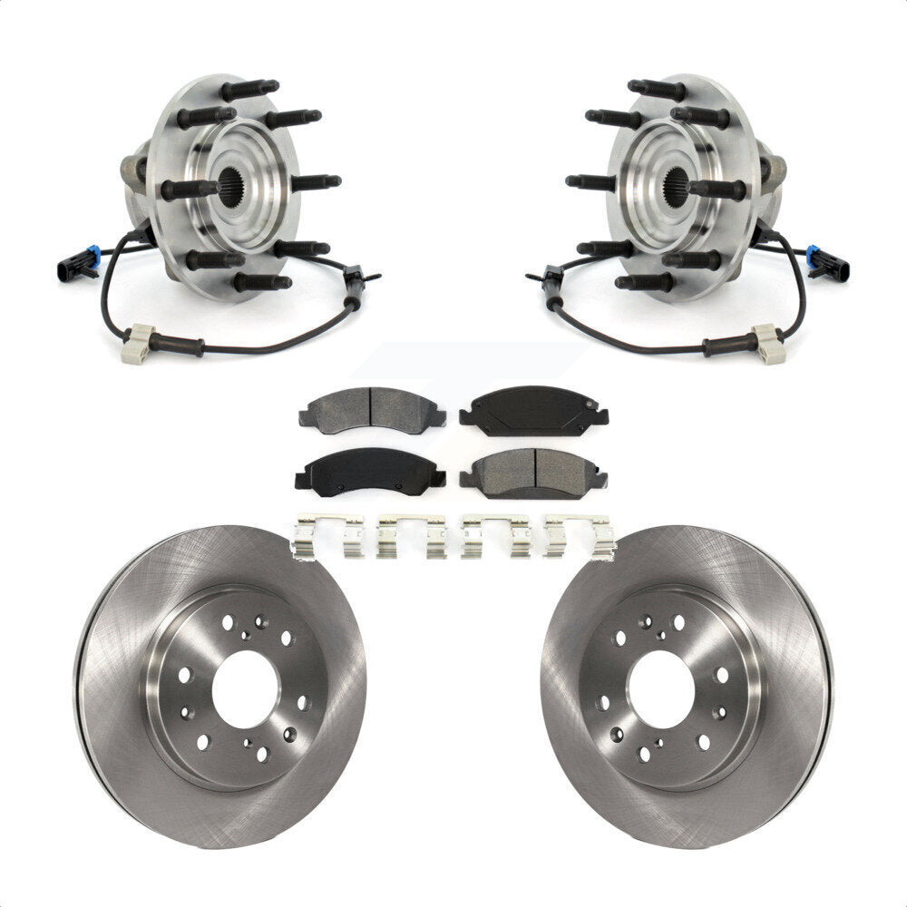 Hub Bearing Brake Rotor & Pads Front Kit For Chevrolet GMC Silverado 1500 Sierra