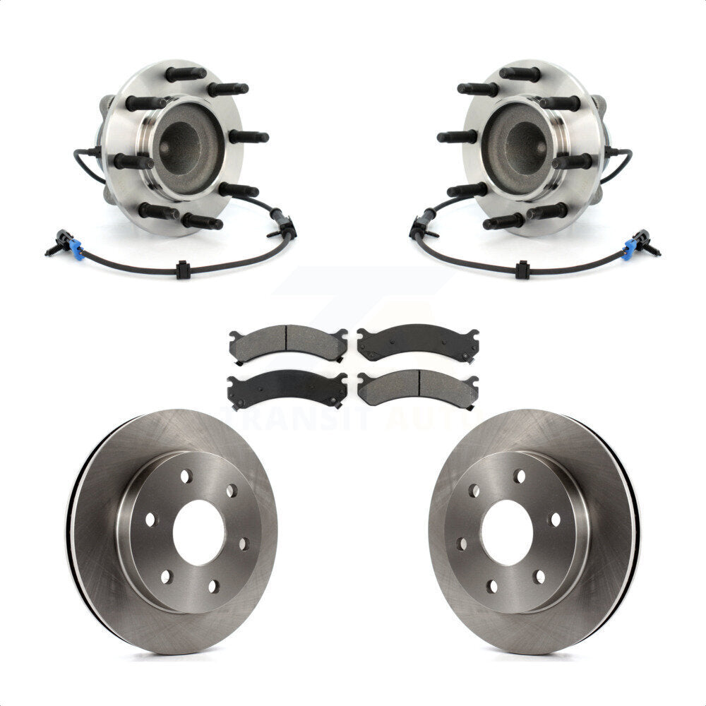 Hub Bearing Brake Rotor Pad Front Kit For 2006 Chevrolet Express 2500 GMC Savana