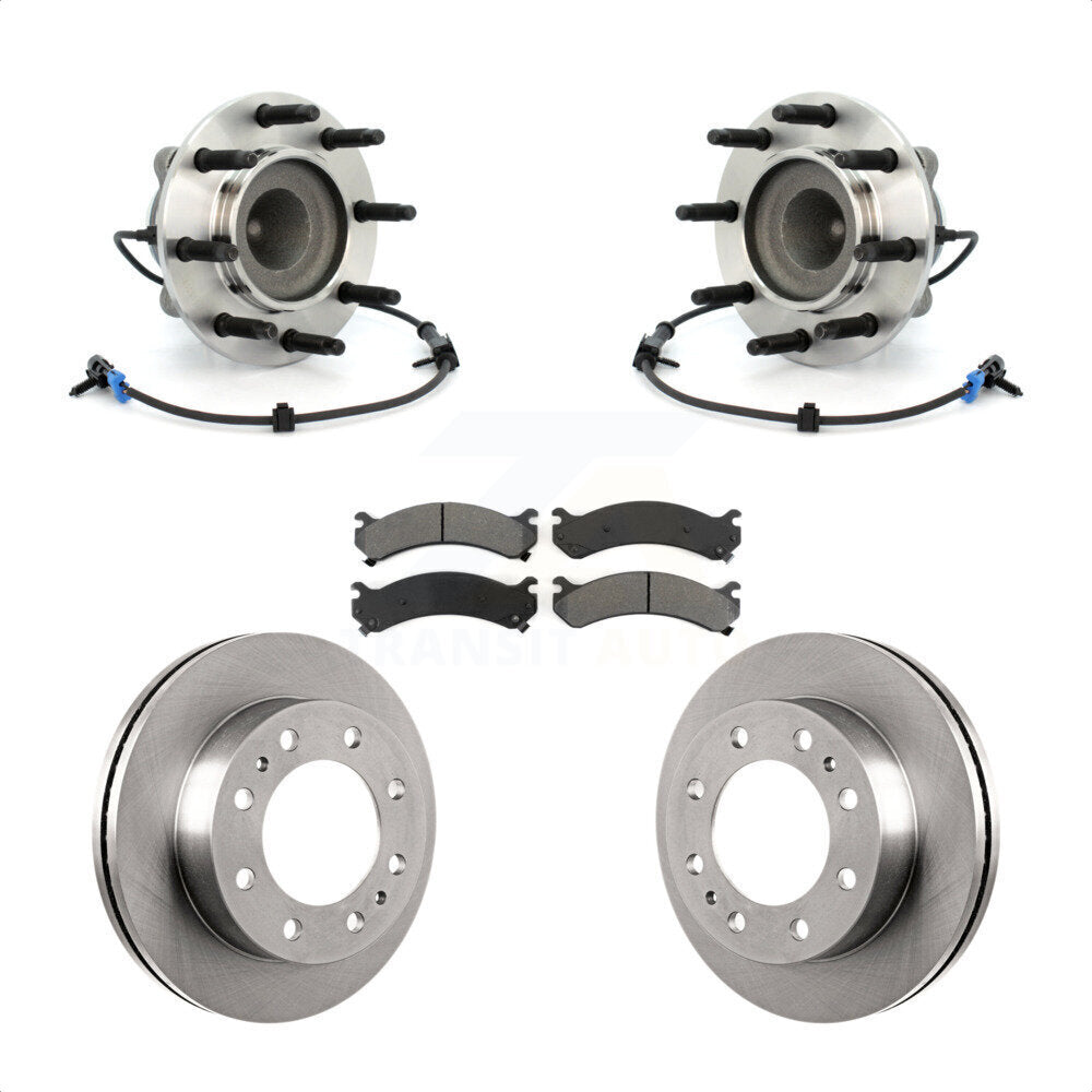 Hub Bearing Disc Brake Rotor Pad Front Kit For Chevrolet Express 4500 GMC Savana